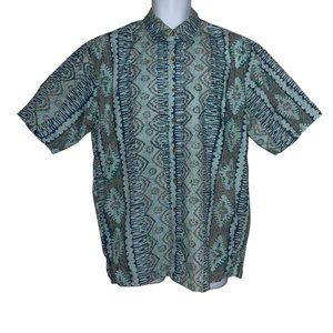 Vintage Cooke Street Hawaiian Shirt Mens XL Blue Abstract Beach Beach Aloha